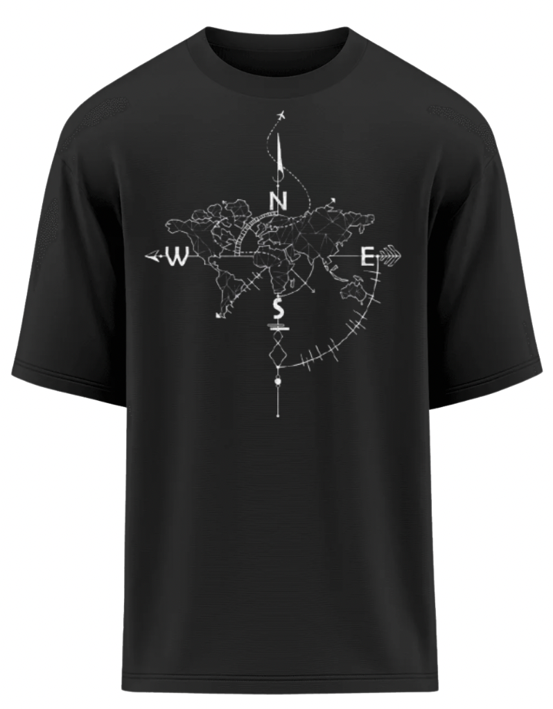 World Map Compass oversized T-Shirt