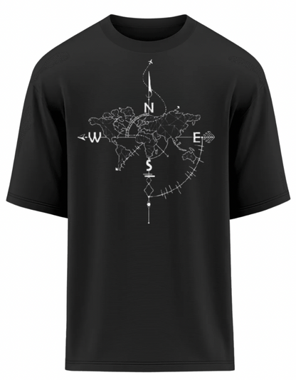 World Map Compass oversized T-Shirt