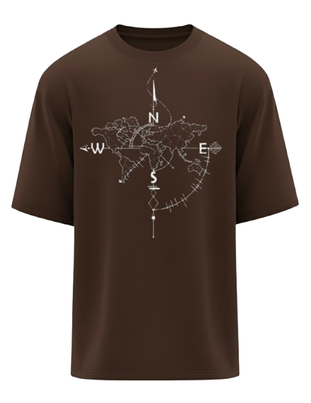 World Map Compass oversized T-Shirt