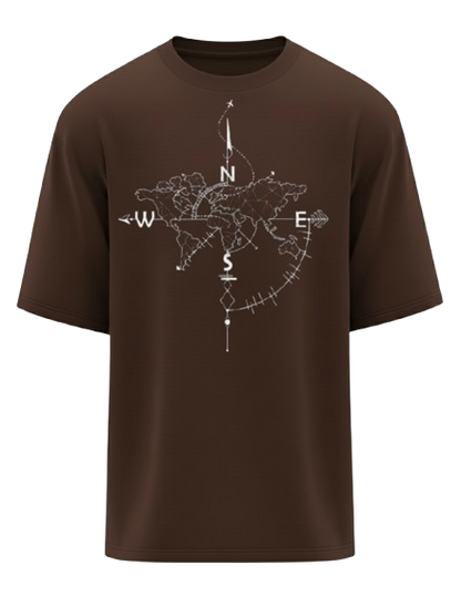 World Map Compass oversized T-Shirt