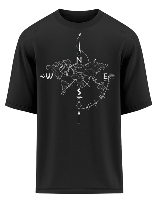 World Map Compass oversized T-Shirt
