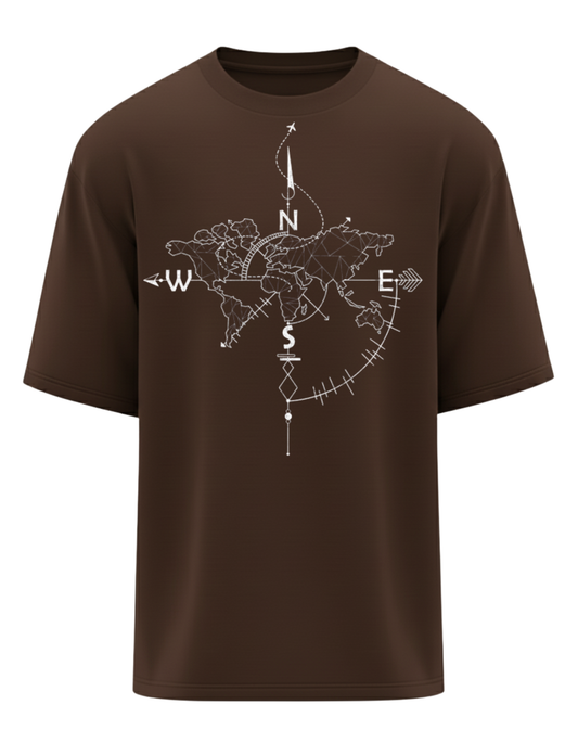 World Map Compass oversized T-Shirt